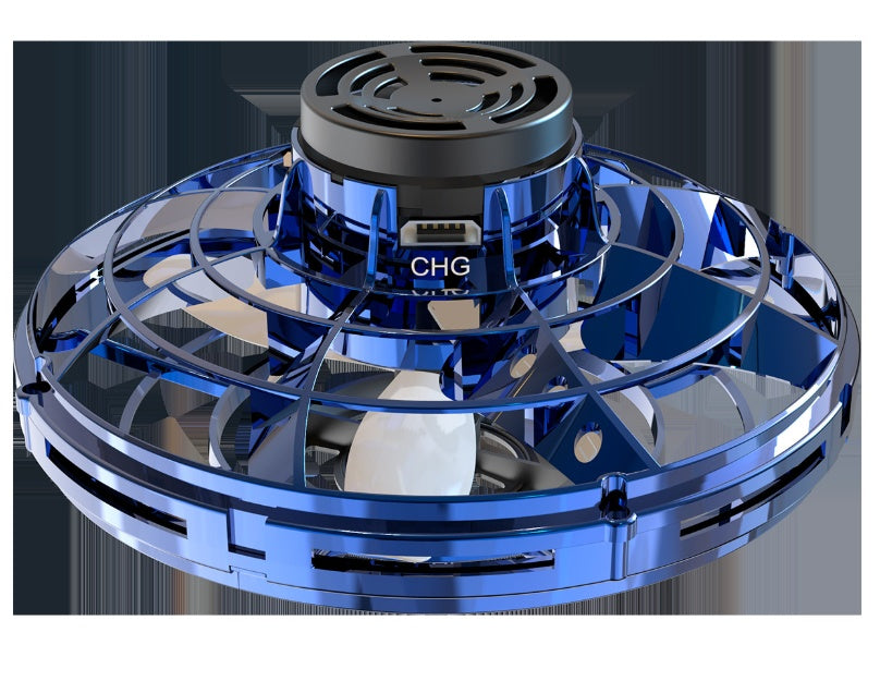 Mini Fingertip Gyro Interactive Toy Drone LED UFO Type Flying Helicopter Spinner Toy Kids